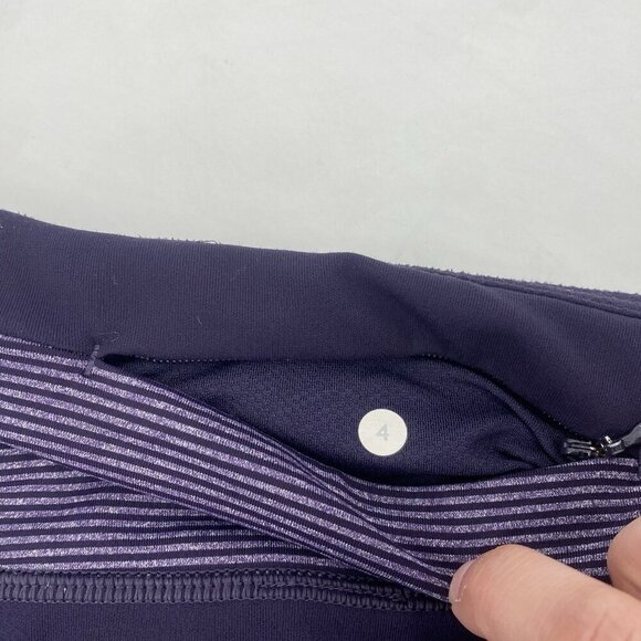 Lululemon Size 4 Speed Tight ll Grape Wee Stripe Full-On Luxtreme Leggings - Picture 15 of 16